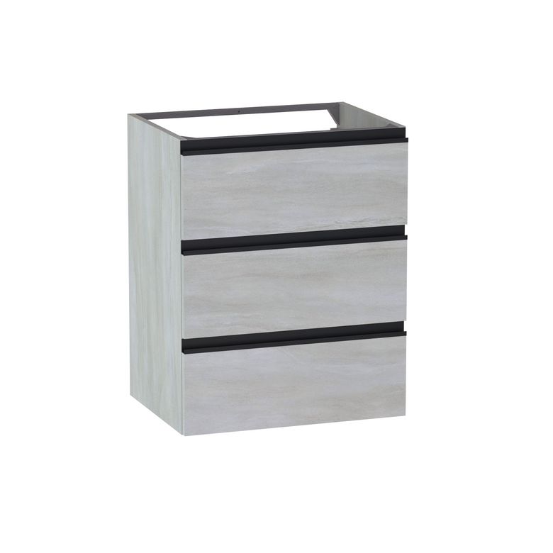 Meuble sous-vasque L.60 cm, 3 tiroirs, décor naturel FORMEO