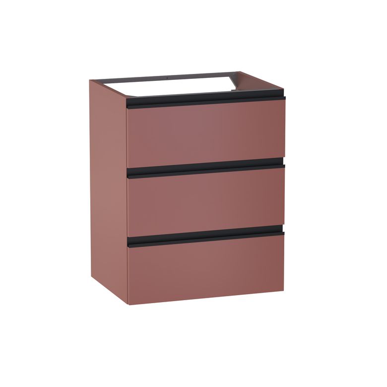 Meuble sous-vasque L.60 cm, 3 tiroirs, décor uni FORMEO
