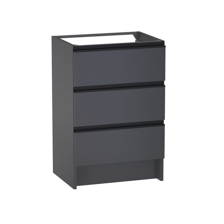 Meuble sous vasque reposant L.60 cm, 3 tiroirs, décor uni FORMEO