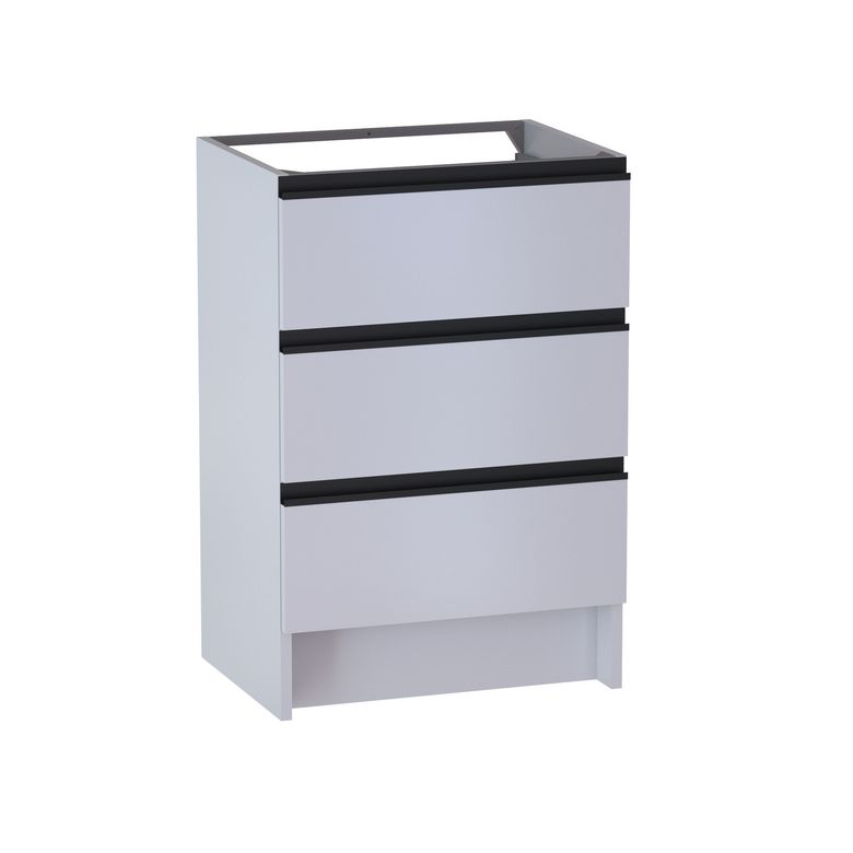 Meuble sous vasque reposant L.60 cm, 3 tiroirs, décor verni laqué FORMEO