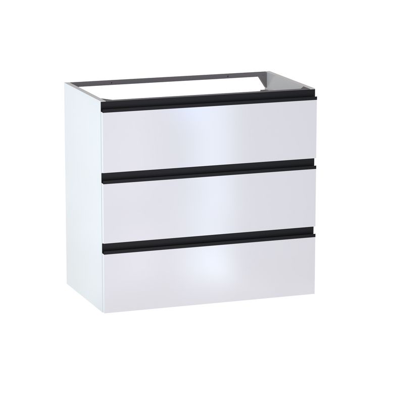 Meuble sous-vasque L.80 cm, 3 tiroirs, décor uni FORMEO