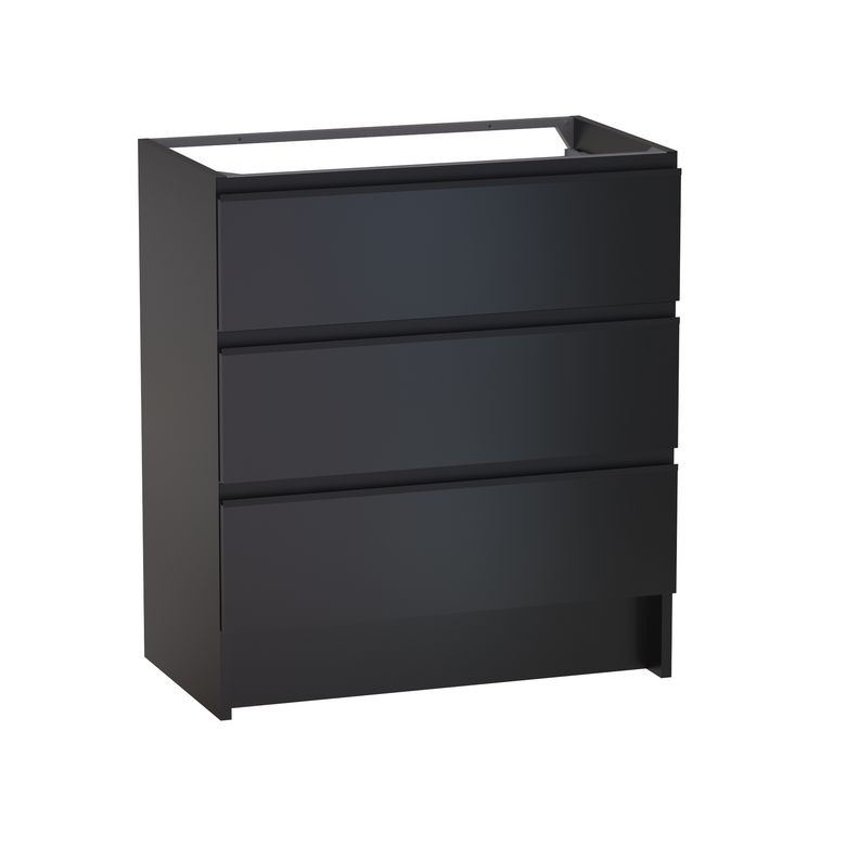 Meuble sous vasque reposant L.80 cm, 3 tiroirs, décor verni laqué FORMEO