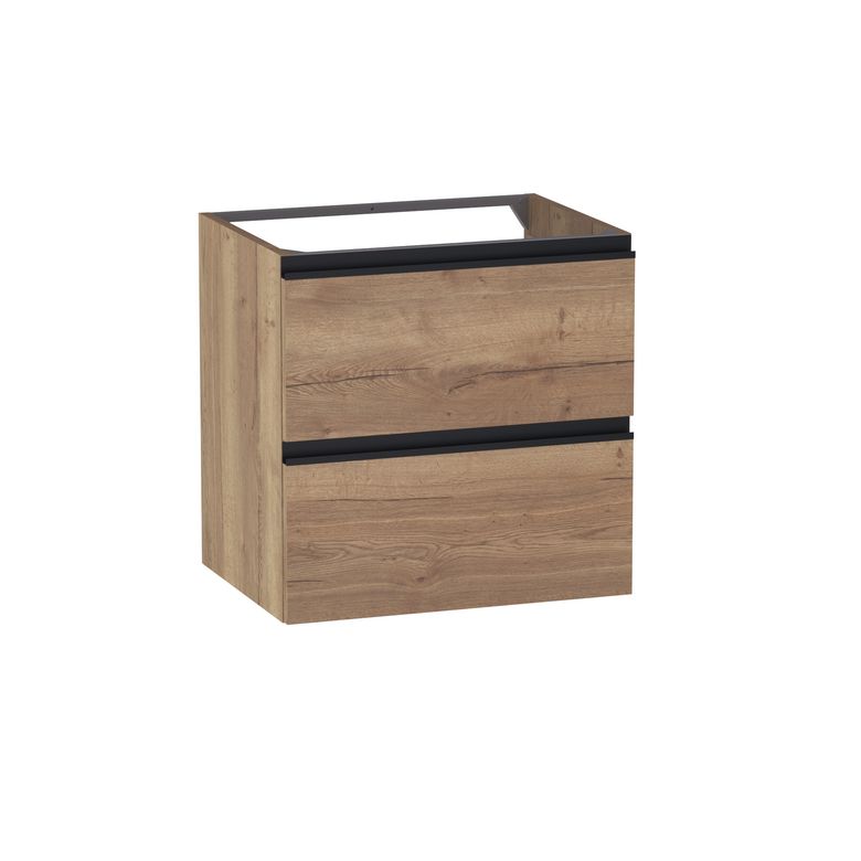 Meuble sous-vasque L.60 cm, 2 tiroirs, décor naturel FORMEO