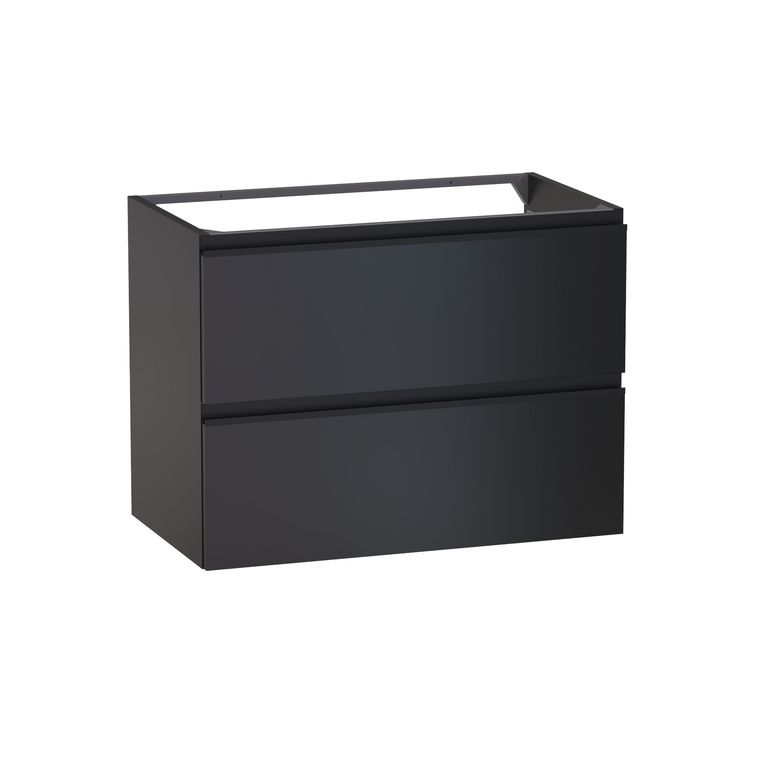 Meuble sous-vasque L.80 cm, 2 tiroirs, décor verni laqué FORMEO