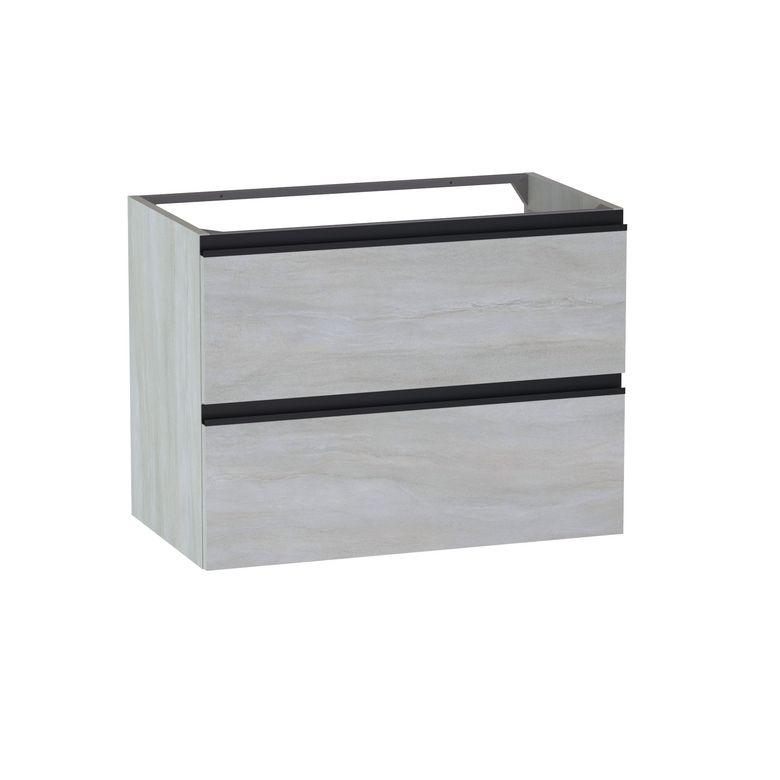 Meuble sous-vasque L.80 cm, 2 tiroirs, décor naturel FORMEO