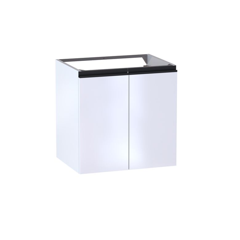 Meuble sous-vasque L.60 cm, 2 portes, décor verni laqué FORMEO