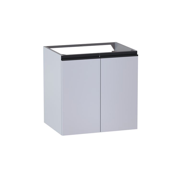 Meuble sous-vasque L.60 cm, 2 portes, décor verni laqué FORMEO