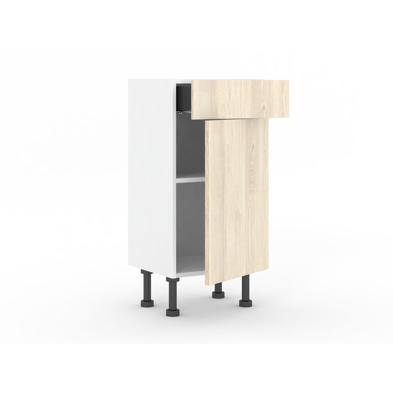 Meuble bas gain de place 1 porte, 1 tiroir, 1 tablette