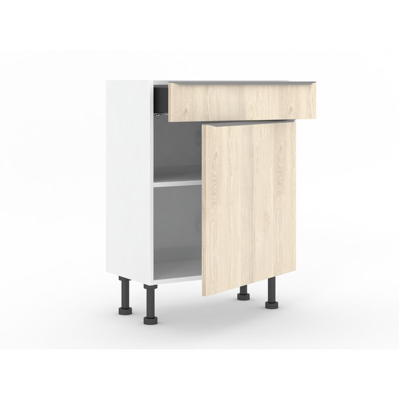 Meuble bas gain de place 1 porte, 1 tiroir, 1 tablette