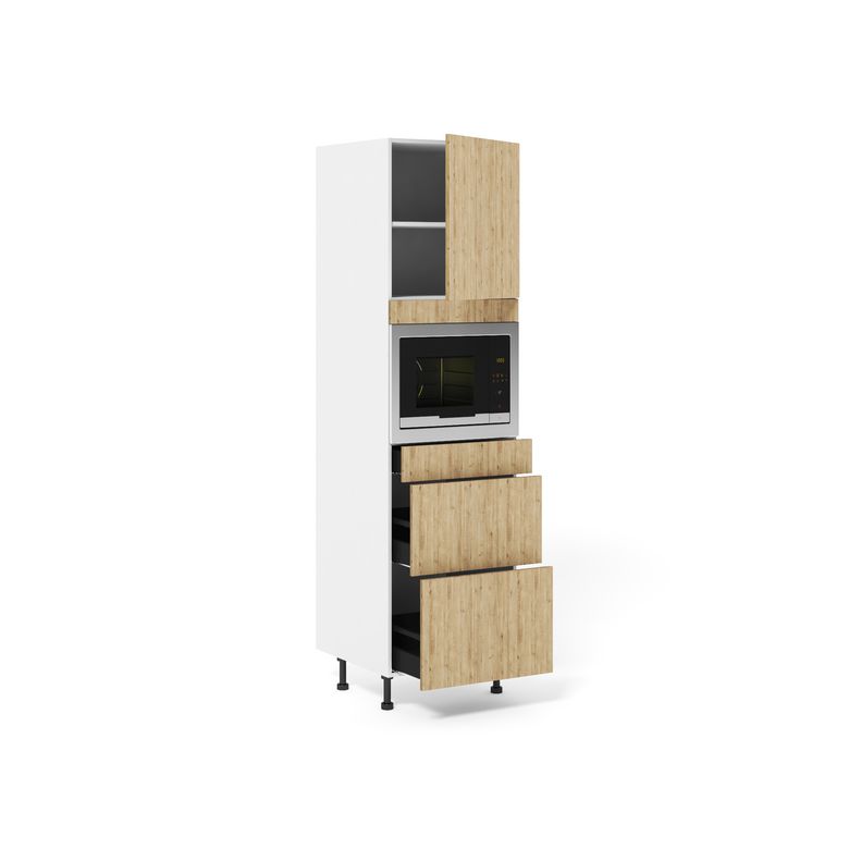 Meuble Colonne Niche H45 cm 2 casseroliers+1 tiroir+1porte
