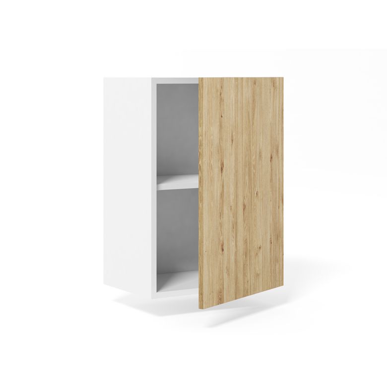 Meuble haut de rangement H.77 cm grande largeur 1 porte, 1 tablette