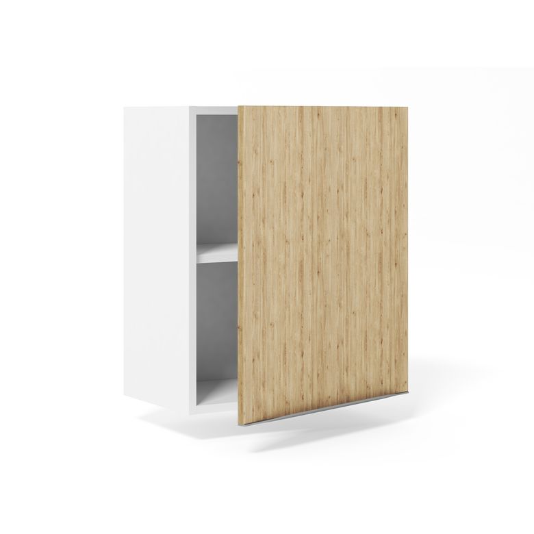 Meuble haut de rangement H.77 cm grande largeur 1 porte, 1 tablette