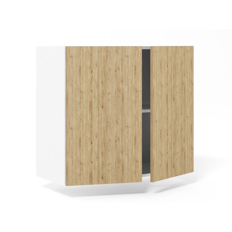 Meuble haut de rangement de cuisine 2 portes, 1 tablette