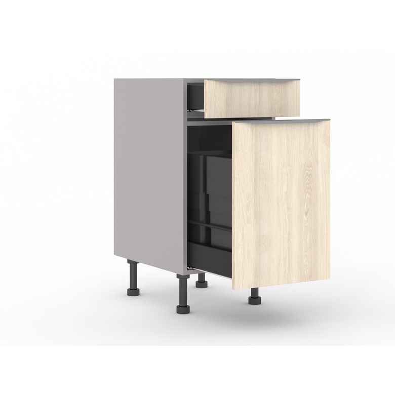 Meuble bas tri sélectif duo 1 porte, 1 tiroir