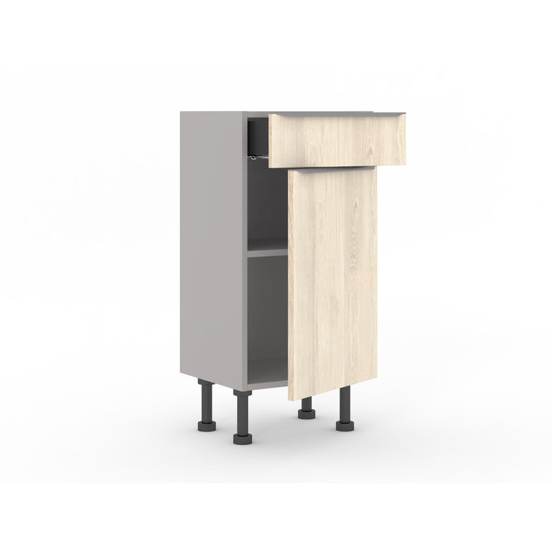 Meuble bas gain de place 1 porte, 1 tiroir, 1 tablette