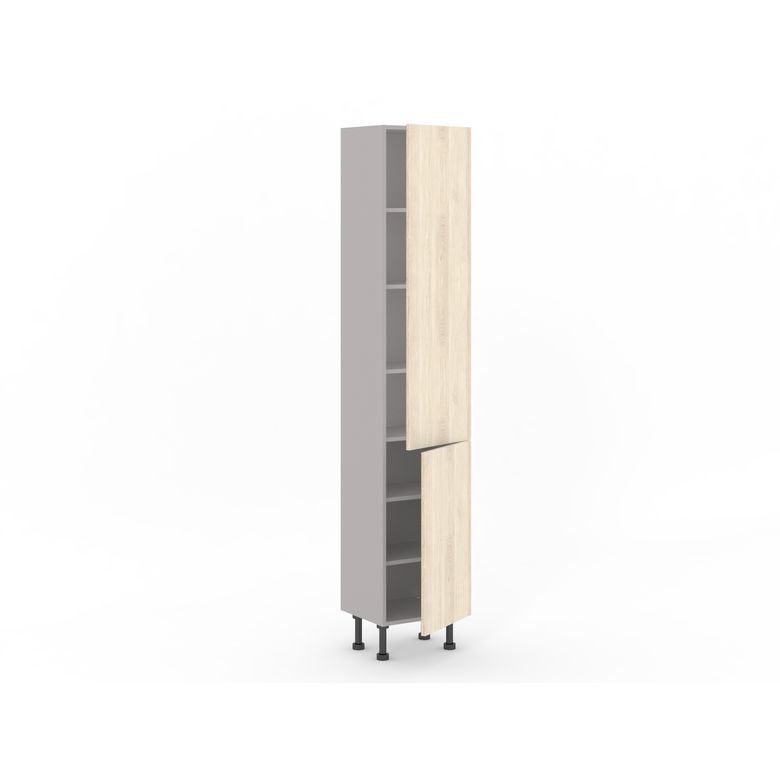 Colonne de cuisine 2 portes assemblées et 6 tablettes
