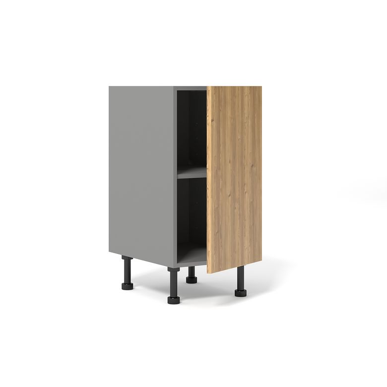Meuble bas de rangement de cuisine petite largeur,1 porte, 1 tablette