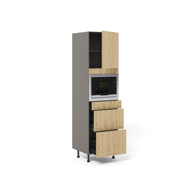 Meuble Colonne Niche H45 cm 2 casseroliers+1 tiroir+1porte