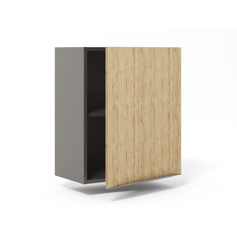 Meuble haut de rangement H.77 cm grande largeur 1 porte, 1 tablette