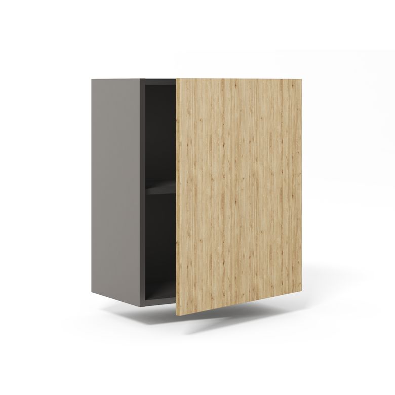 Meuble haut de rangement H.77 cm grande largeur 1 porte, 1 tablette