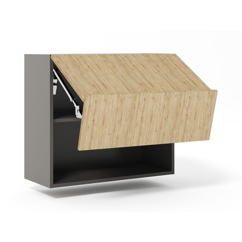 Meuble haut de cuisine 2 portes pliantes, 1 tablette