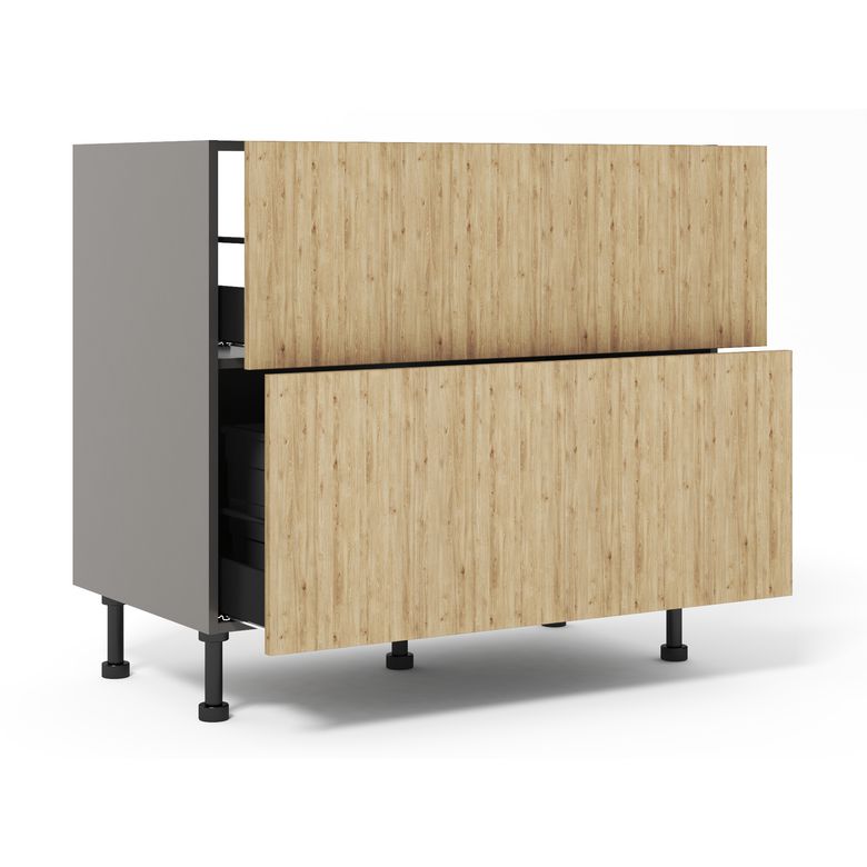 Meuble bas sous-évier tri sélectif trio 2 tiroirs