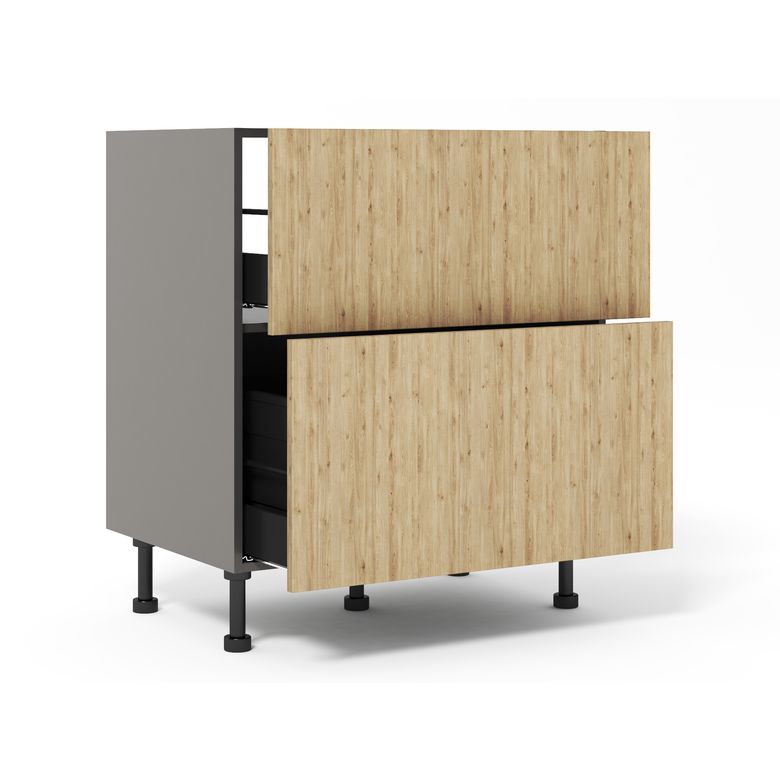 Meuble bas sous-évier tri sélectif trio 2 tiroirs