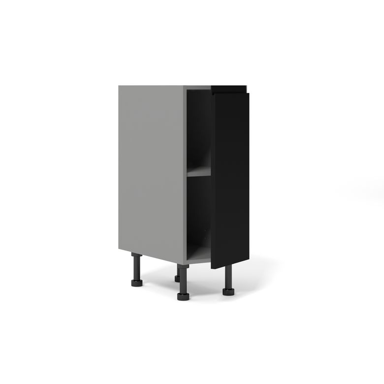 Meuble bas de rangement de cuisine petite largeur,1 porte, 1 tablette