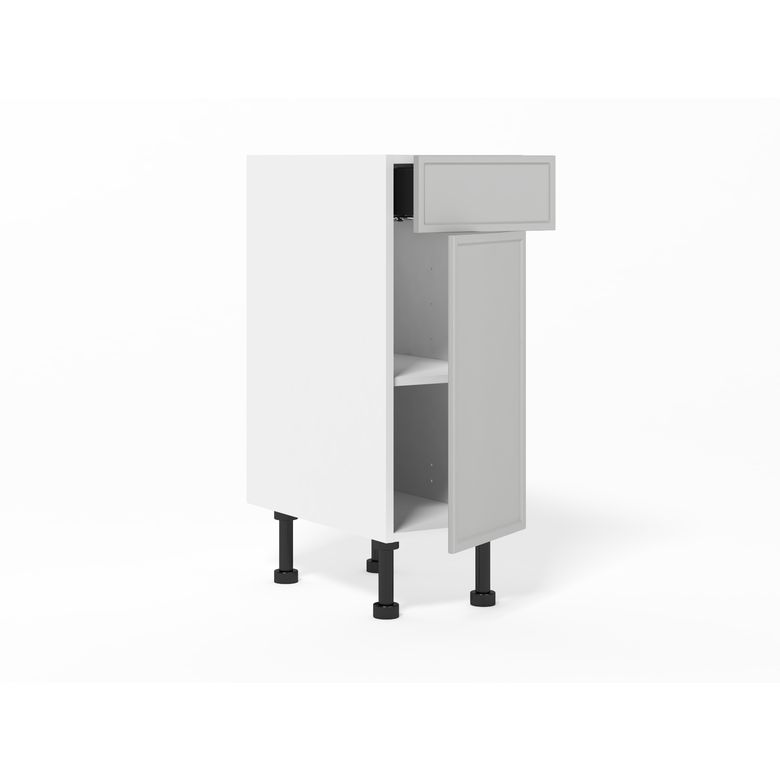 Meuble bas de rangement de cuisine petite largeur,1 porte,1 tiroir,1 tablette