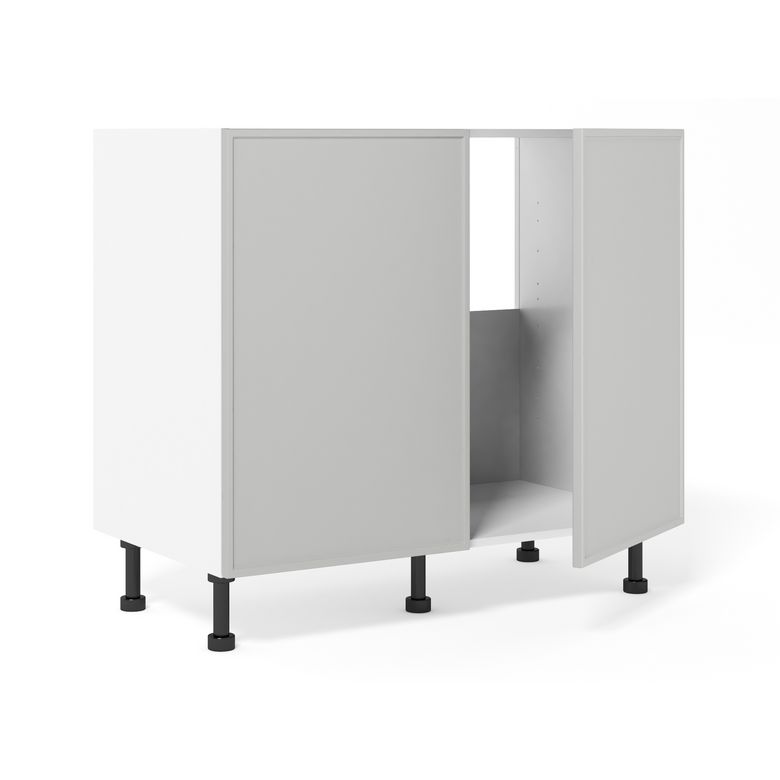 Meuble bas sous-évier 2 portes, 1 fond alu