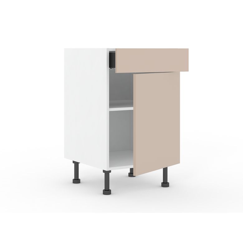 Meuble bas de rangement grande largeur 1 tiroir, 1 tablette, 1 porte