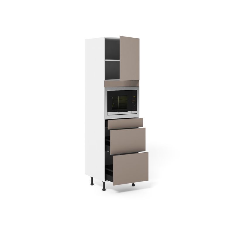 Meuble Colonne Niche H45 cm 2 casseroliers+1 tiroir+1porte