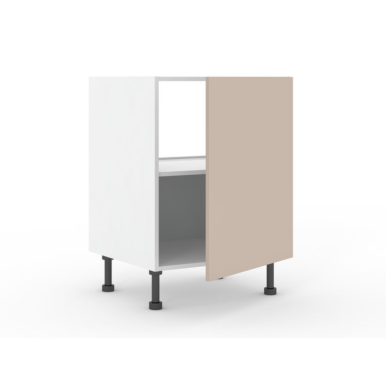 Meuble bas sous-évier 1 porte, 1 tablette, 1 fond alu