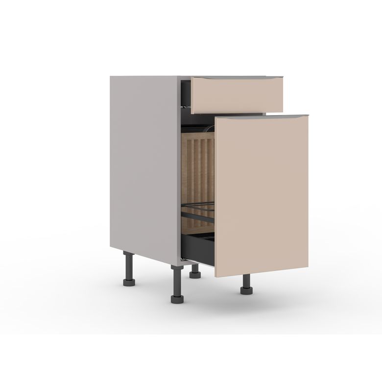 Meuble bas pain et bouteilles 1 porte extractible, 1 tiroir