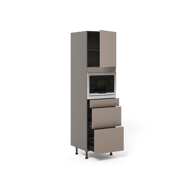 Meuble Colonne Niche H45 cm 2 casseroliers+1 tiroir+1porte