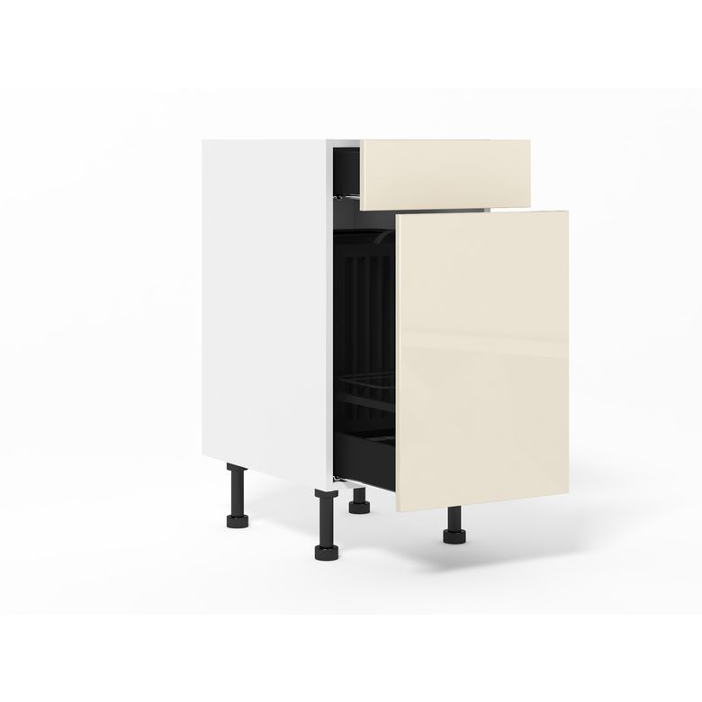 Meuble bas pain et bouteilles 1 porte extractible, 1 tiroir