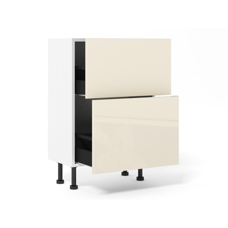 Meubles bas 2 casseroliers inégaux faible profondeur