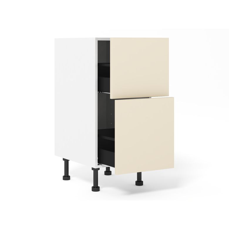 Meuble bas 2 tiroirs range-casseroles inégaux