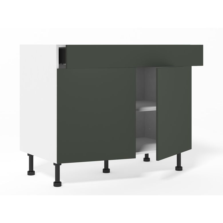 Meuble bas 2 portes, 1 tiroir, 1 tablette