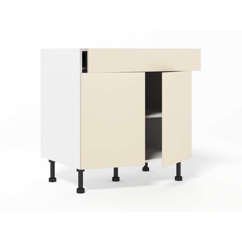 Meuble bas 2 portes, 1 tiroir, 1 tablette