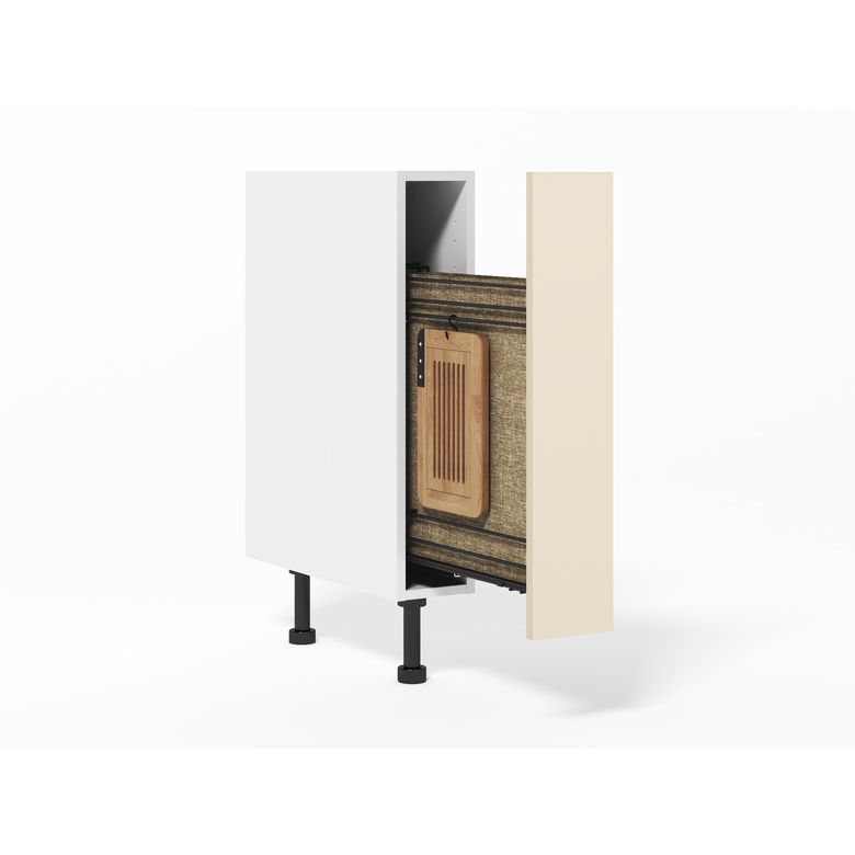 Meuble bas avec huche à pain, 1 porte extractible