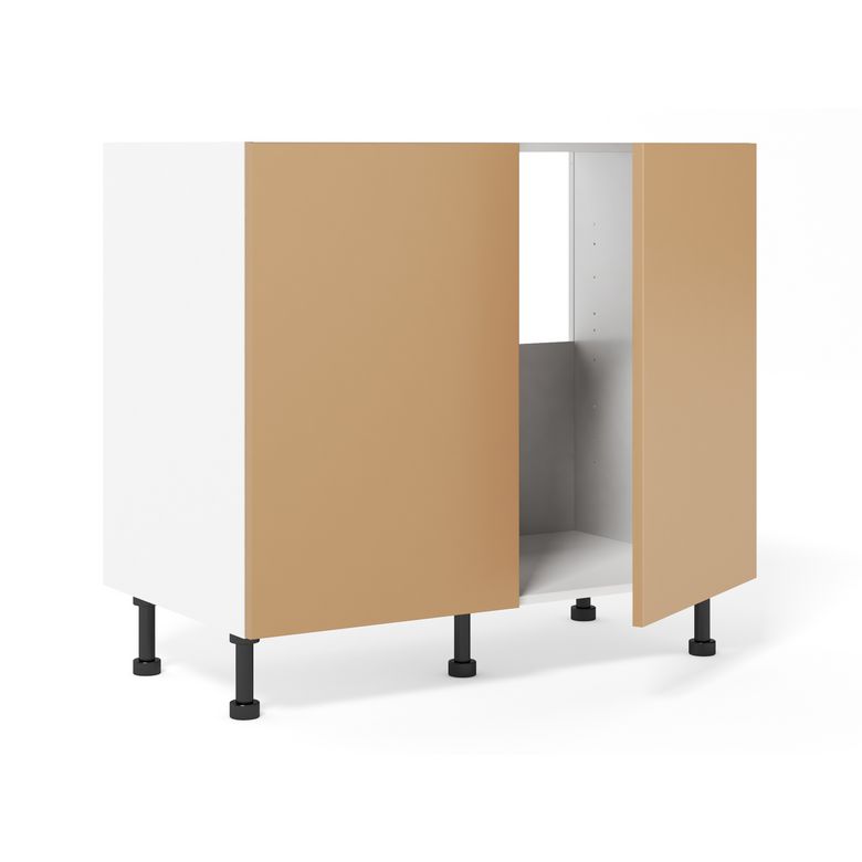 Meuble bas sous-évier 2 portes, 1 fond alu