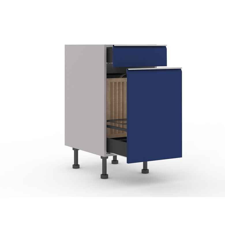 Meuble bas pain et bouteilles 1 porte extractible, 1 tiroir