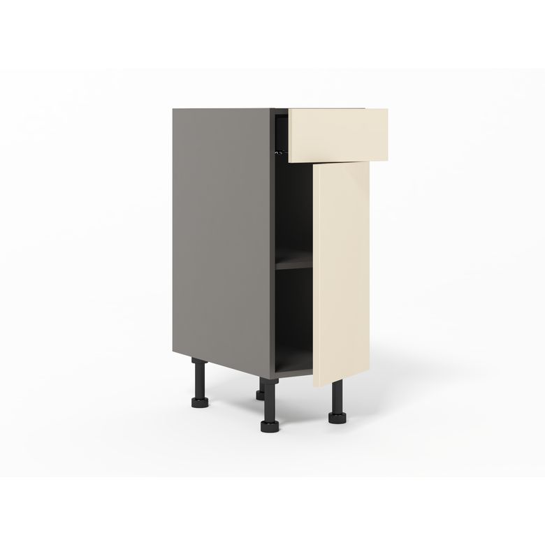 Meuble bas de rangement de cuisine petite largeur,1 porte,1 tiroir,1 tablette