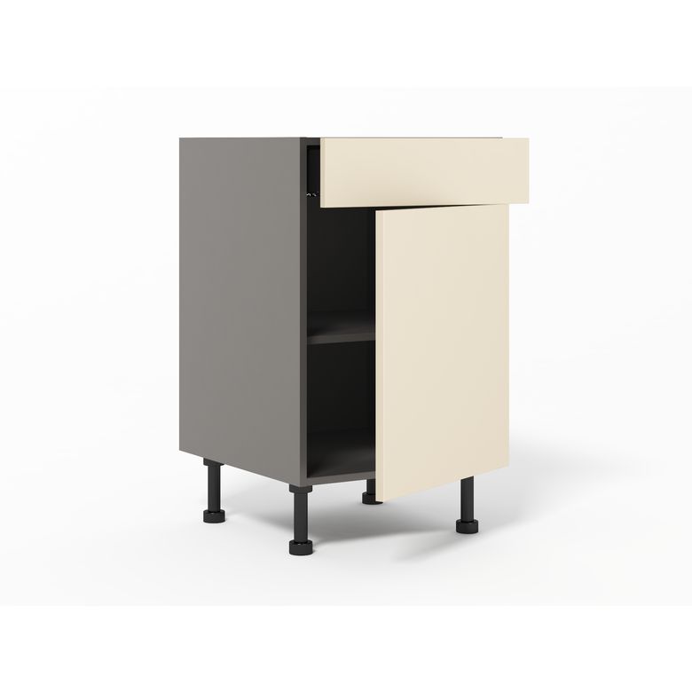 Meuble bas de rangement grande largeur 1 tiroir, 1 tablette, 1 porte