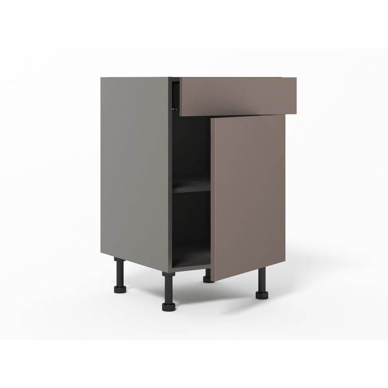 Meuble bas de rangement grande largeur 1 tiroir, 1 tablette, 1 porte