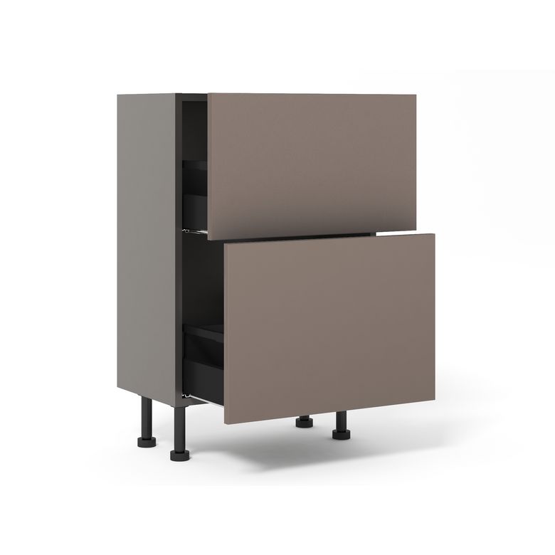 Meubles bas 2 casseroliers inégaux faible profondeur