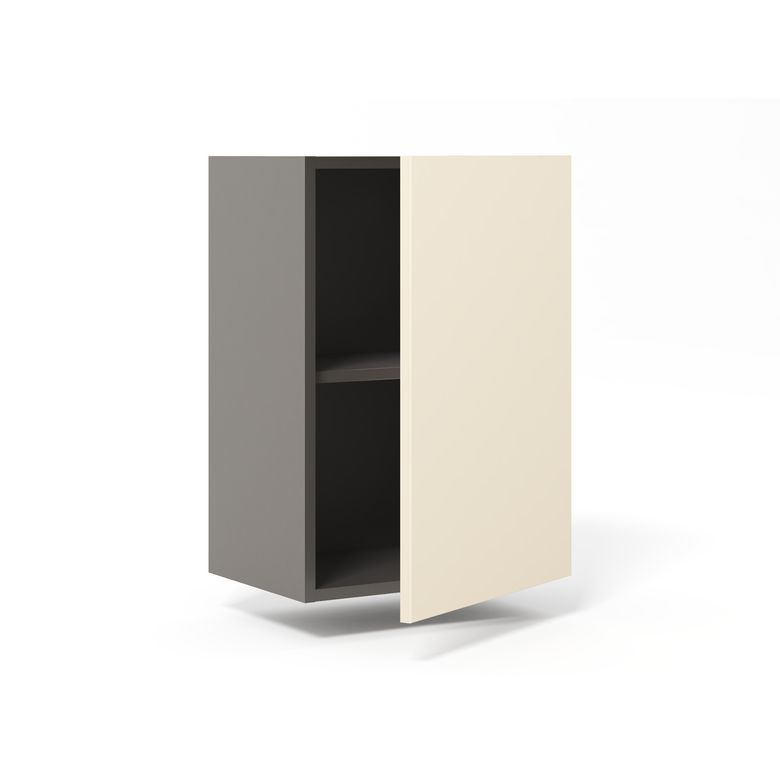 Meuble haut de rangement H.77 cm grande largeur 1 porte, 1 tablette