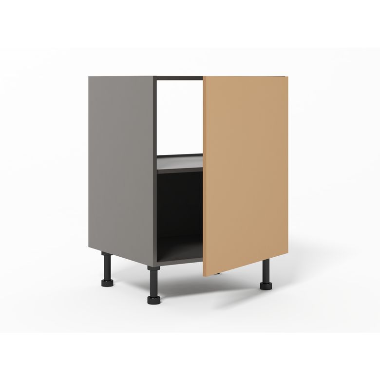 Meuble bas sous-évier 1 porte, 1 tablette, 1 fond alu