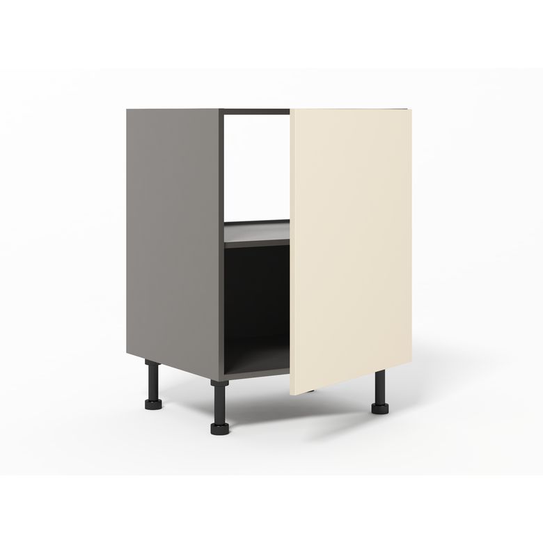 Meuble bas sous-évier 1 porte, 1 tablette, 1 fond alu
